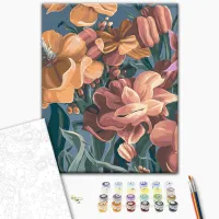 Картина по номерам BrushMe Стилизованная матиола. Диптих 1 BS53925 50 x 40 см / Вертикальная photo 3
