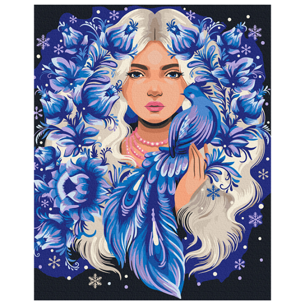 Pictură pe numere BrushMe Ea este Iarna BS53866 50 x 40 cm / Verticală photo 1