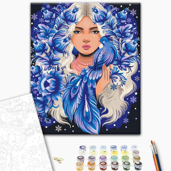 Pictură pe numere BrushMe Ea este Iarna BS53866 50 x 40 cm / Verticală photo 3