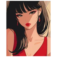 Картина по номерам BrushMe Загадочная красотка BS54074 50 x 40 см / Вертикальная