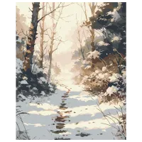 Картина по номерам BrushMe Заснеженная дорожка BS53836 50 x 40 см / Вертикальная