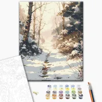 Картина по номерам BrushMe Заснеженная дорожка BS53836 50 x 40 см / Вертикальная photo 3