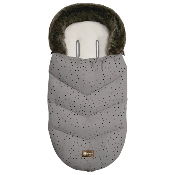 Sac de iarna Kikka Boo Luxury Fur Dots Flis / Grey photo 1