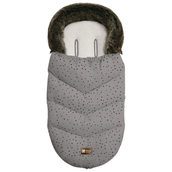 Sac de iarna Kikka Boo Luxury Fur Dots Flis / Grey photo 1