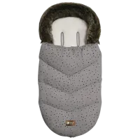 Sac de iarna Kikka Boo Luxury Fur Dots Flis / Grey