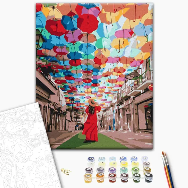 Картина по номерам BrushMe Аллея зонтиков BS33345 50 x 40 см / Вертикальная photo 3