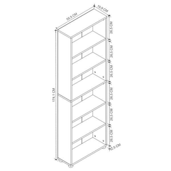 Стеллаж Nex Home 15-16-02 174 x 55.5 x 20см cm / ЛДСП / Дуб cонома photo 2