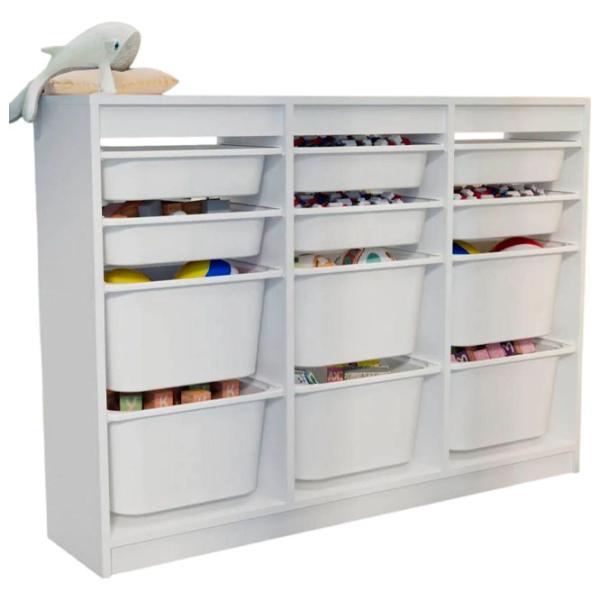 Etajeră cu containere Nex Home Lara 95.4 x 132 x 30 cm / PAL / White photo 1