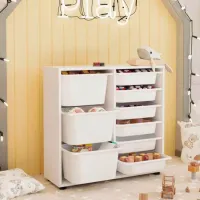 Etajeră cu containere Nex Home Gagla 88.7 x 85.5 x 30 cm / PAL / White photo 2