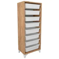 Etajeră cu containere Nex Home Dora 116 x 45.6 x 30 cm / PAL / Sonoma Oak
