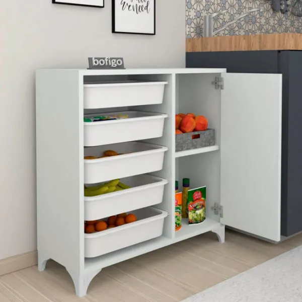 Etajeră cu containere Nex Home Kayra  77 x 77 x 30 cm / PAL / White photo 2 Etajeră cu containere Nex Home Kayra  77 x 77 x 30 cm / PAL / White photo 2