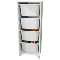 Etajeră cu containere Nex Home Dora 116 x 45.6 x 30 cm / PAL / White