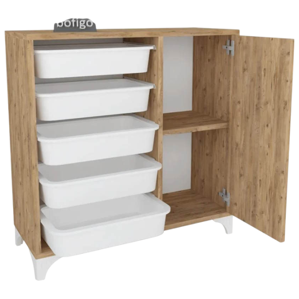 Etajeră cu containere Nex Home Kayra  177 x 77 x 30 cm / PAL / Sonoma Oak photo 2 Etajeră cu containere Nex Home Kayra  177 x 77 x 30 cm / PAL / Sonoma Oak photo 2