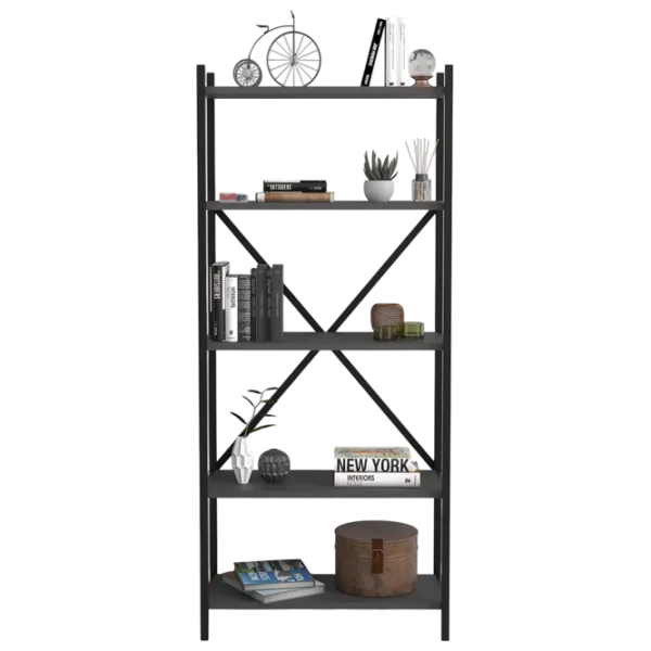 Etajeră Nex Home Troya  145 x 63 x 31 cm / PAL / Black photo 1