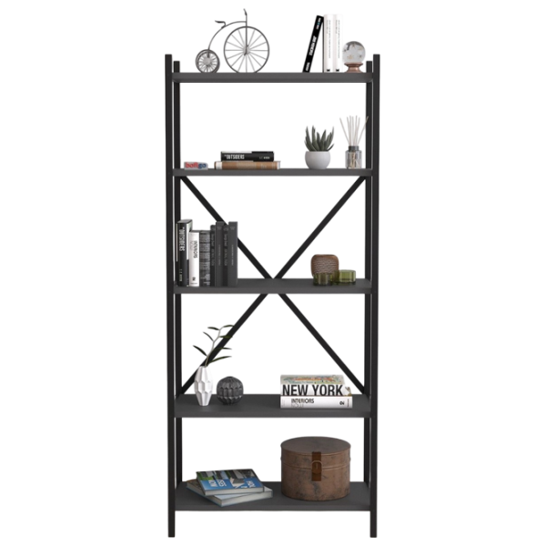 Etajeră Nex Home Troya  145 x 63 x 31 cm / PAL / Black photo 1