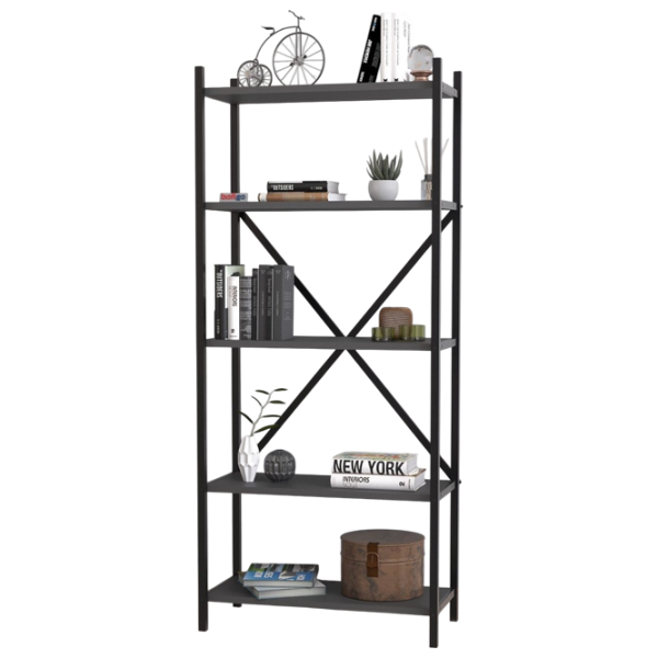 Etajeră Nex Home Troya  145 x 63 x 31 cm / PAL / Black photo 2