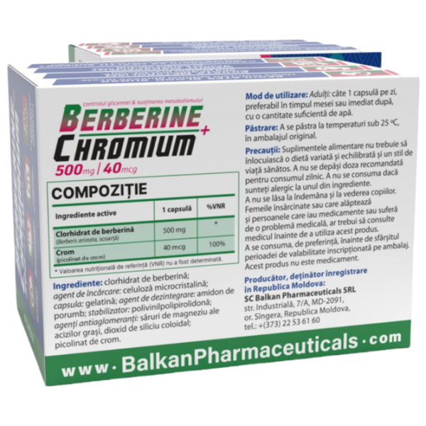 Condroprotectoare Balkan Pharmaceuticals Berberine+Chromium (4840982012662-1) 500 g photo 4 Condroprotectoare Balkan Pharmaceuticals Berberine+Chromium (4840982012662-1) 500 g photo 4