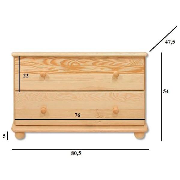 Комод Drewmax KD102 55 x 80 x 47см / Дерево / Разноцветный photo 2