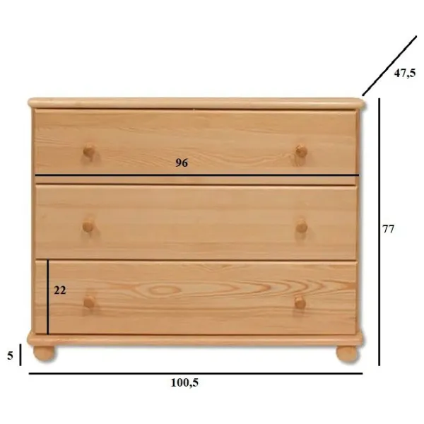 Комод Drewmax KD105 78 x 100 x 47см / Дерево / Разноцветный photo 2