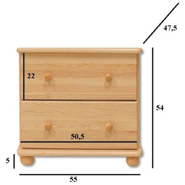 Комод Drewmax KD103 55 x 55 x 47см / Дерево / Разноцветный photo 2