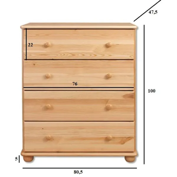 Комод Drewmax KD110 100 x 80 x 47см / Дерево / Разноцветный photo 2 Комод Drewmax KD110 100 x 80 x 47см / Дерево / Разноцветный photo 2