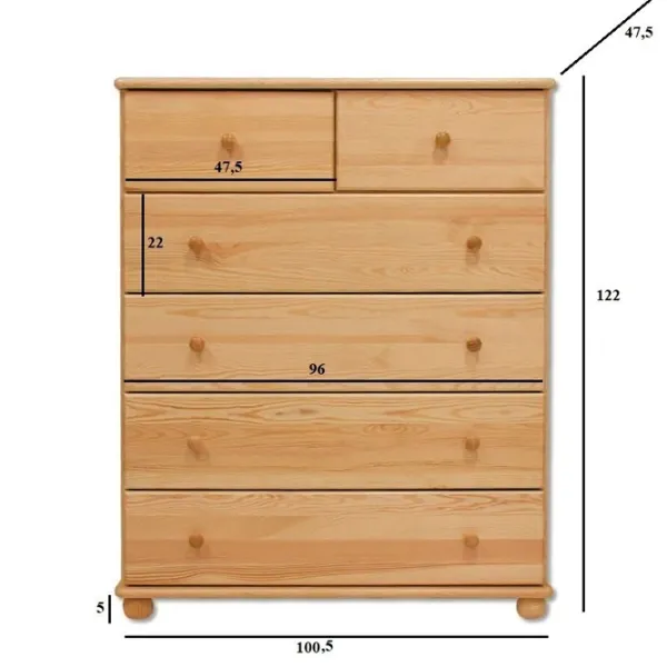 Комод Drewmax KD113 122 x 100 x 47см / Дерево / Разноцветный photo 2