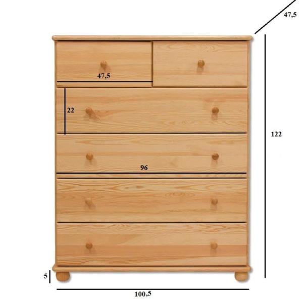 Комод Drewmax KD113 122 x 100 x 47см / Дерево / Разноцветный photo 2