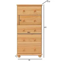 Комод Drewmax KD115 122 x 55 x 47см / Дерево / Разноцветный photo 2