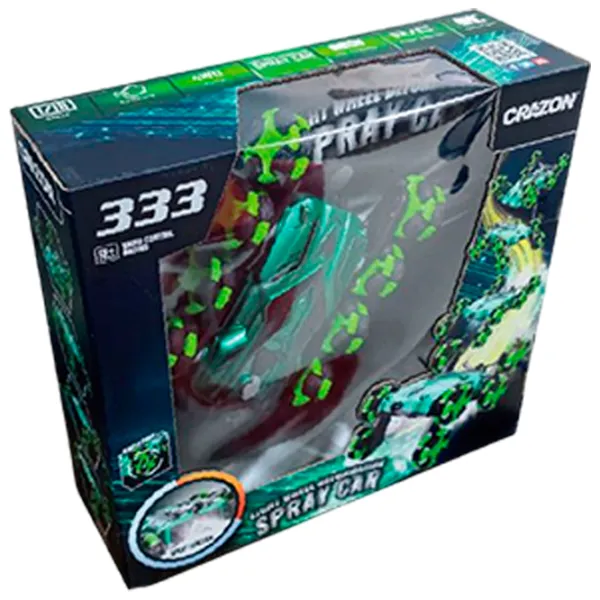 Mașină Crazon Eight-Wheels Drift Car with Smoking 57401 12 km/h / 2.4 GHz / Black Green photo 3