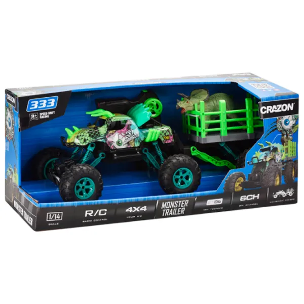 Mașină Crazon Dinosaur Truck 57402 20 km/h / 2.4 GHz / Black Green photo 2 Mașină Crazon Dinosaur Truck 57402 20 km/h / 2.4 GHz / Black Green photo 2