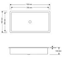 Умывальник Aquatoria MB-L-0106 Прямоугольная / Врезной / Белый photo 2