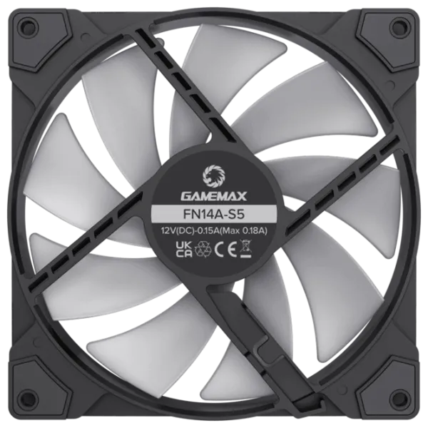 Вентилятор для корпуса Gamemax FN14A-S5 Гидравлический подшипник / 1600 об/мин photo 12