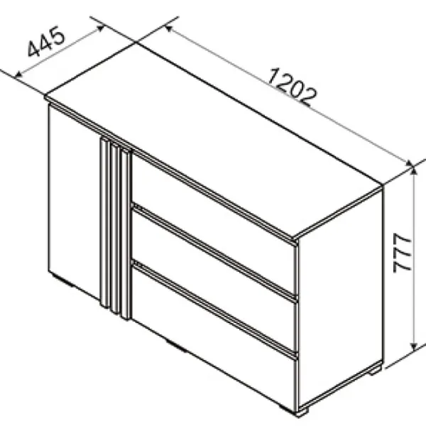 Comodă Ambianta Malta 77.7 x 120.2 x 44.5 / PAL / Graphite photo 3 Comodă Ambianta Malta 77.7 x 120.2 x 44.5 / PAL / Graphite photo 3
