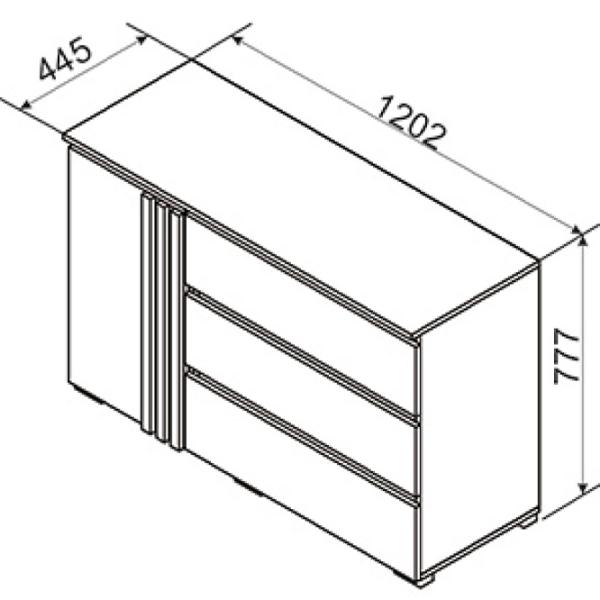 Comodă Ambianta Malta 77.7 x 120.2 x 44.5 / PAL / Graphite photo 3 Comodă Ambianta Malta 77.7 x 120.2 x 44.5 / PAL / Graphite photo 3