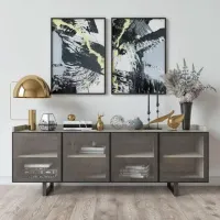 Comodă Indart Solo 76 x 160 x 45 / Sticlă / Multicolor photo 3