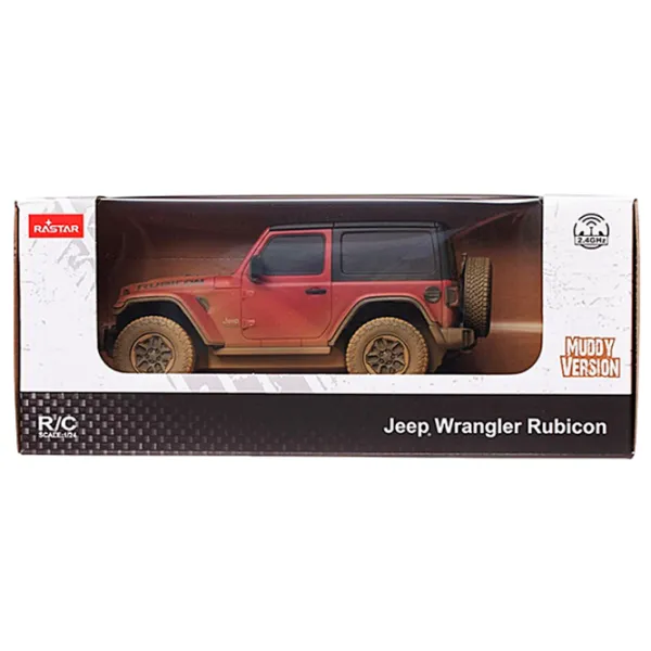 Mașină Rastar JEEP Wrangler Rubicon-Muddy 50541 7 km/h / 2.4 GHz / Gray Red photo 3