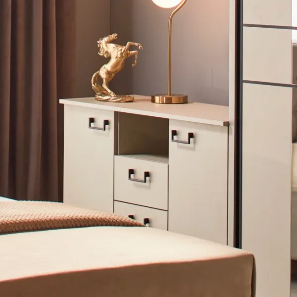 Comodă Ambianta RIO Fungo 80 x 102.2 x 40 / Lemn / Beige photo 1