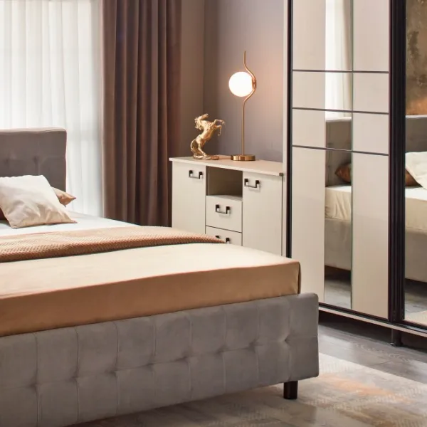 Comodă Ambianta RIO Fungo 80 x 102.2 x 40 / Lemn / Beige photo 3