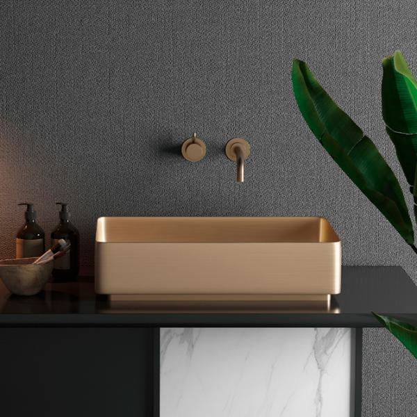 Lavoar SanDonna HD4040 Pătrată / Pe blat / Gold photo 2