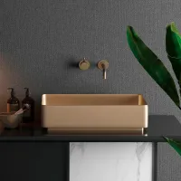 Lavoar SanDonna HD4040 Pătrată / Pe blat / Gold photo 2