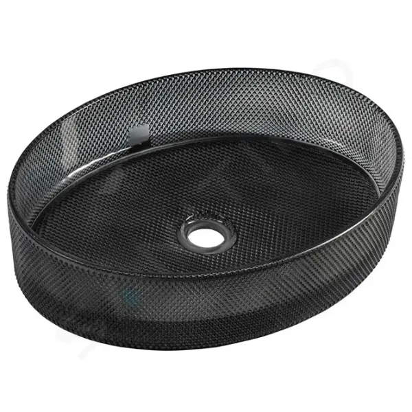 Lavoar SanDonna ST_GL38-G Oval / Pe blat / Black photo 1