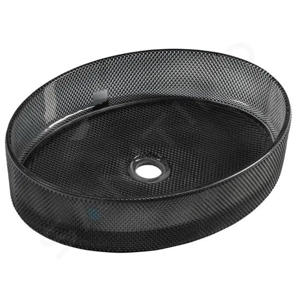 Lavoar SanDonna ST_GL38-G Oval / Pe blat / Black photo 1