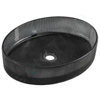 Умывальник SanDonna ST_GL38-G Овальная / Над столешниц / Черный