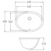 Lavoar Volle 37999 Oval / Sub blat / White photo 2
