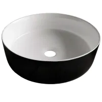 Умывальник Volle 13-40-333B&W Круглая / Над столешниц / Белый