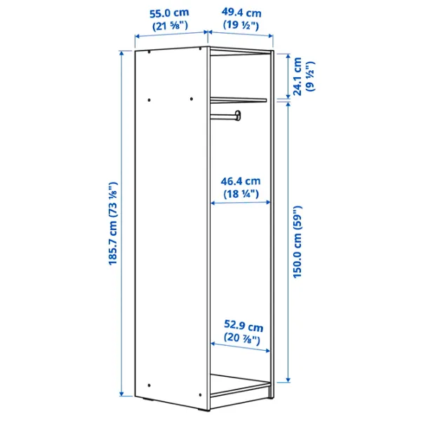 Dulap Ikea Gursken 186 x 55 x 49.4 / DSP / Bej deschis photo 2