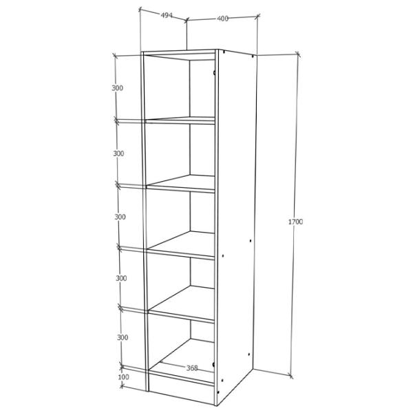 Шкаф Haaus Remi 40 x 51см x 170 / ЛДСП / Венге photo 4
