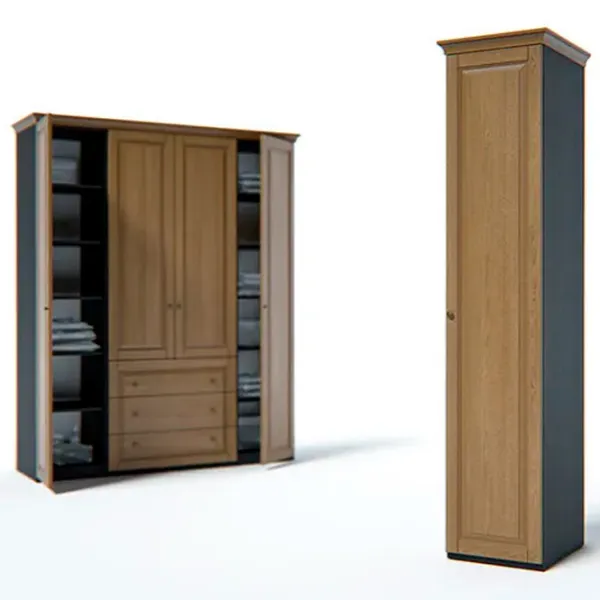 Шкаф Indart MODUL 01 90 x 55см x 225 / ЛДСП / Чёрный photo 2