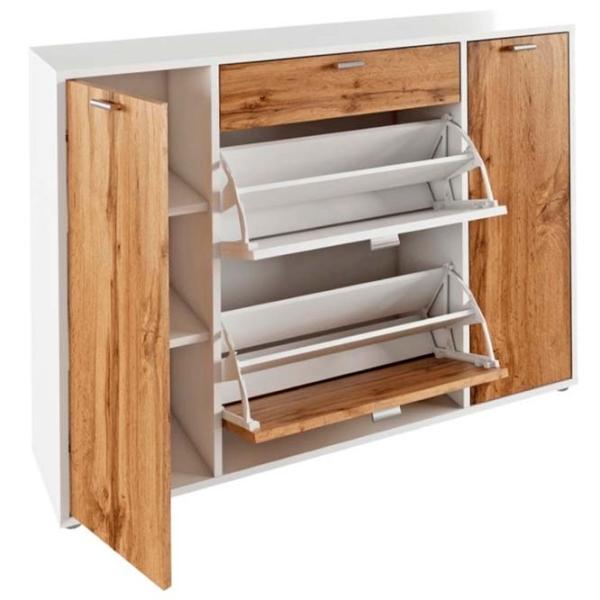 Обувной шкаф Mobhaus Anabela 85 x 120 x 28см /White /Вотан дуб photo 1