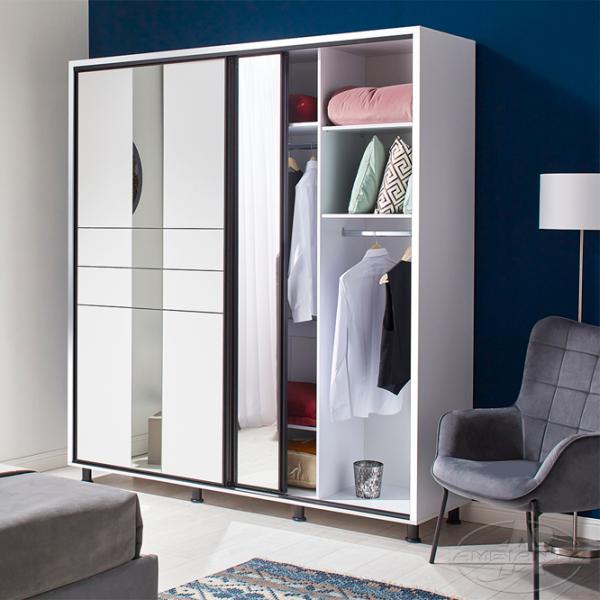 Шкаф Ambianta Rio 200 x 58см x 224 / ЛДСП / Белый photo 5 Шкаф Ambianta Rio 200 x 58см x 224 / ЛДСП / Белый photo 5